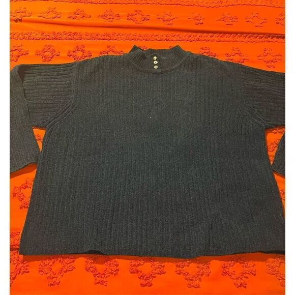 Vintage Spiegel women 2x. Creamy blue sweater big comfy cozy soft ribbed - Picture 15 of 15